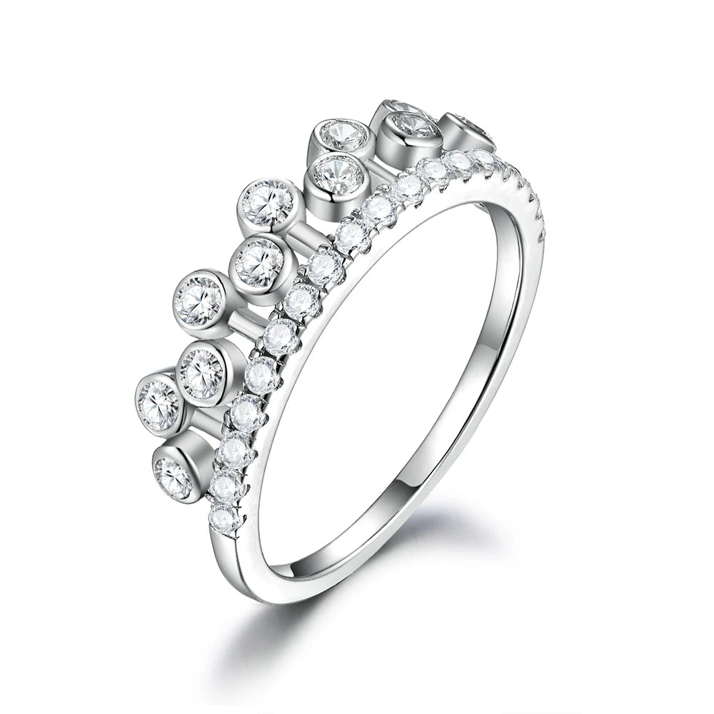 S925 Jewelry Minimalist Engagement Rings for Women Zircon Ring Minimalist Jewelry White Gold Plated Wholesale Rings