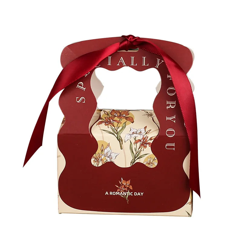 JUXINDA New Style Wedding Candy Box Fresh and Elegant Gift Box for Weddings and Engagements Handheld Wedding Candy Box
