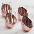 Modern 550ml Stemless Rose Gold Red Wine Glasses Elegant Electroplating for Cocktails Water