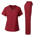 Unisex 100% Cotton Eco-Friendly Nurse Uniform Scrub Set Medical Scrubs with Contrast Binding Top and Pants by Raw to Fine
