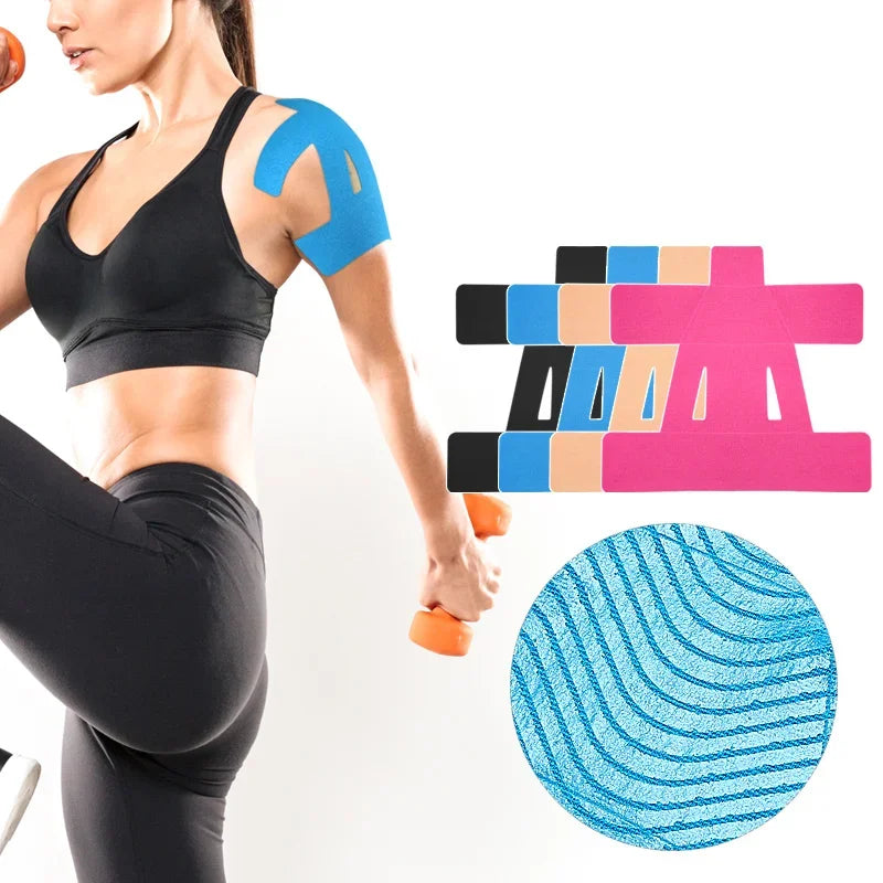 Melenlt  Shoulder Sport Athletic Tape  for Strains and Sprains Easy to Tear and No Residue Hypoallergenic and Breathable