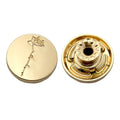 Gold Designer Custom logo Stamped Jean Jacket Metal Buttons With Rivet