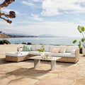 Outdoor Furniture Set Luxury Rattan Garden Sofa Villa Patio Furniture Modern Resort L-shape Couch Hotel Patio Outdoor Sofa Set