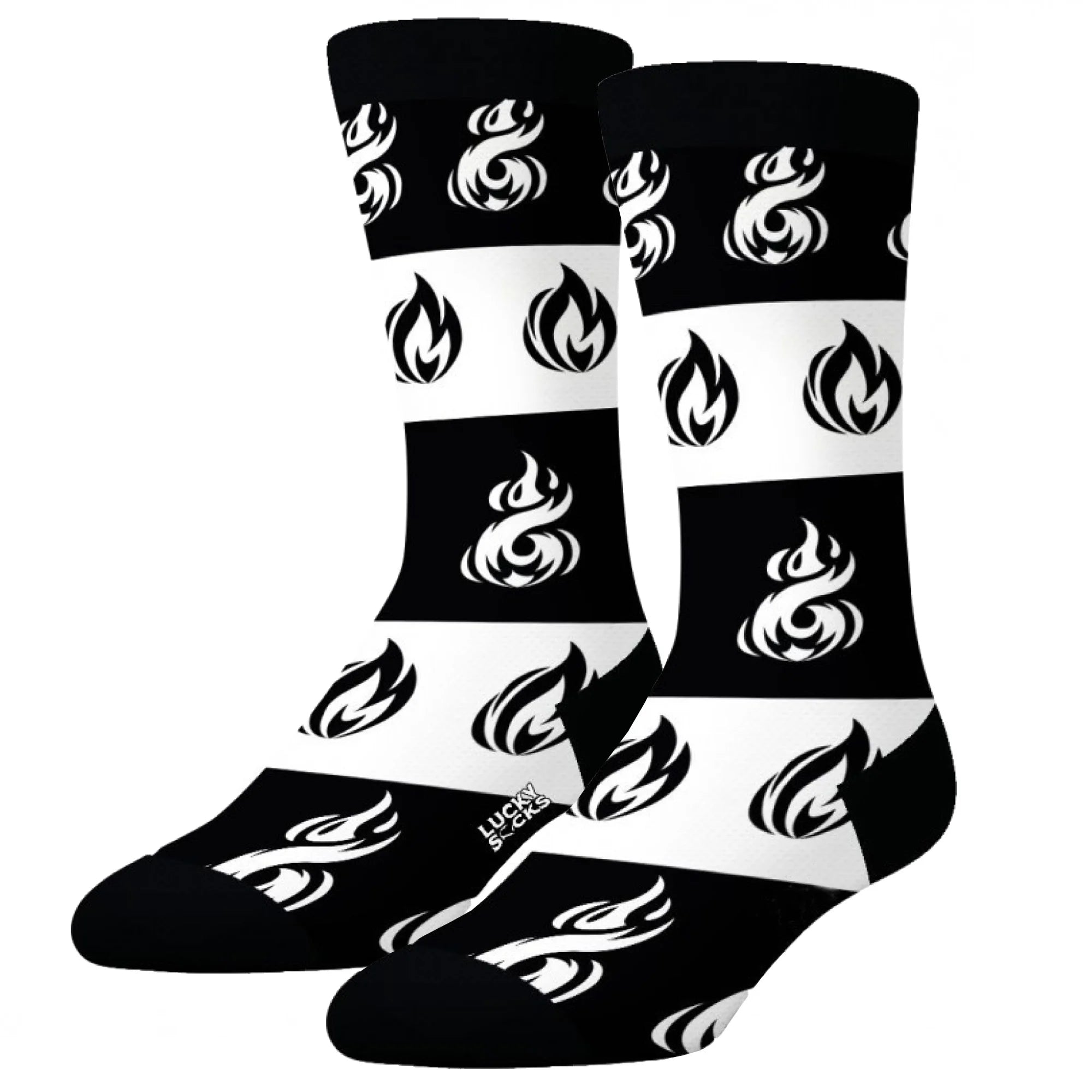 Pair of Lucky Socks long socks with flame design size 41-46