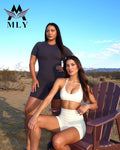Custom Logo Plus Size Two Piece Active Stretch Sports Wear Bike Short Woman Sweat-wicking Yoga Sets