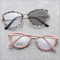 Custom Logo 2025 Fashion Cat Eye Women Eyeglasses Photochromic Alloy Glasses Frames Anti Blue Light Photochromic Glasses