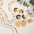 New Summer PVD Plated Hypoallergenic Stainless Steel Daisy Flower Delicate Stud Earrings Necklaces Bracelet Rings for Women