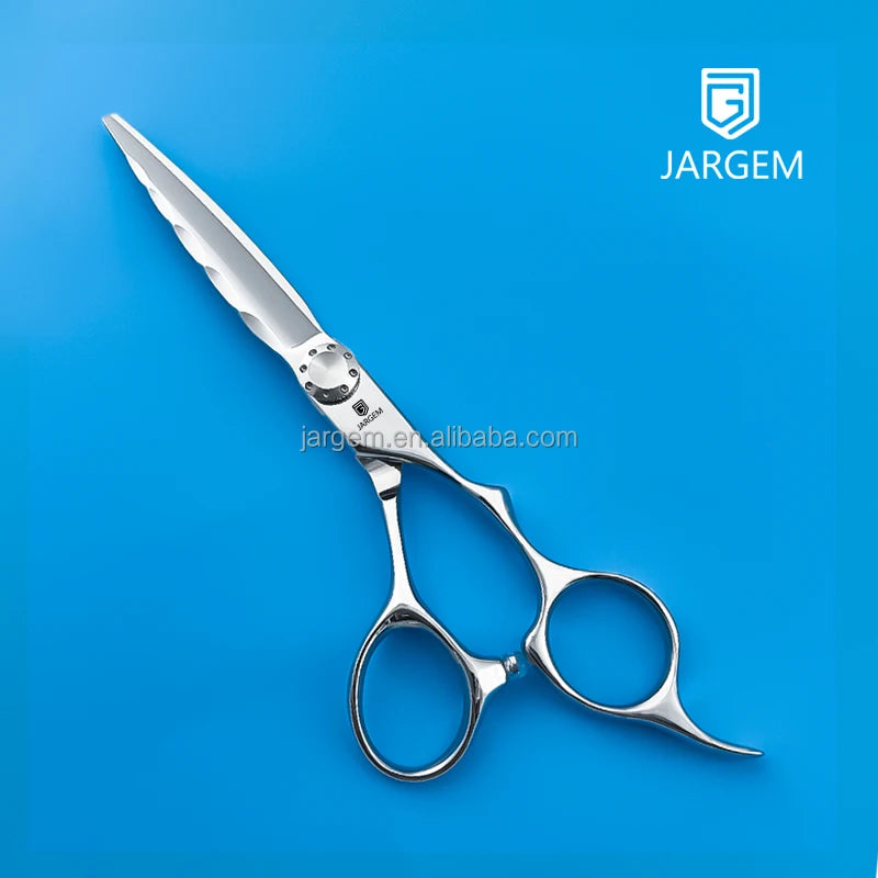 Custom Logo 6.0 Inch Fine Cutting Japanese Steel Hair Scissors Professional Manufacturer Barber Scissors