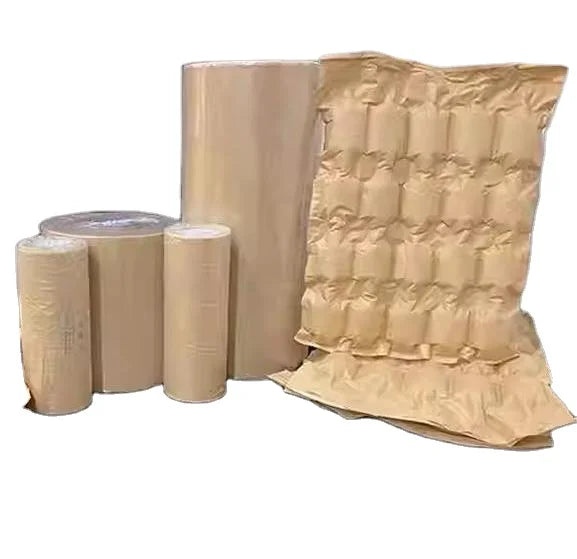 Custom Eco-Friendly Biodegradable Double Side Coated Metal Roll Bubble Fillow Inflatable Bag Air Cushion Film Pack Logo