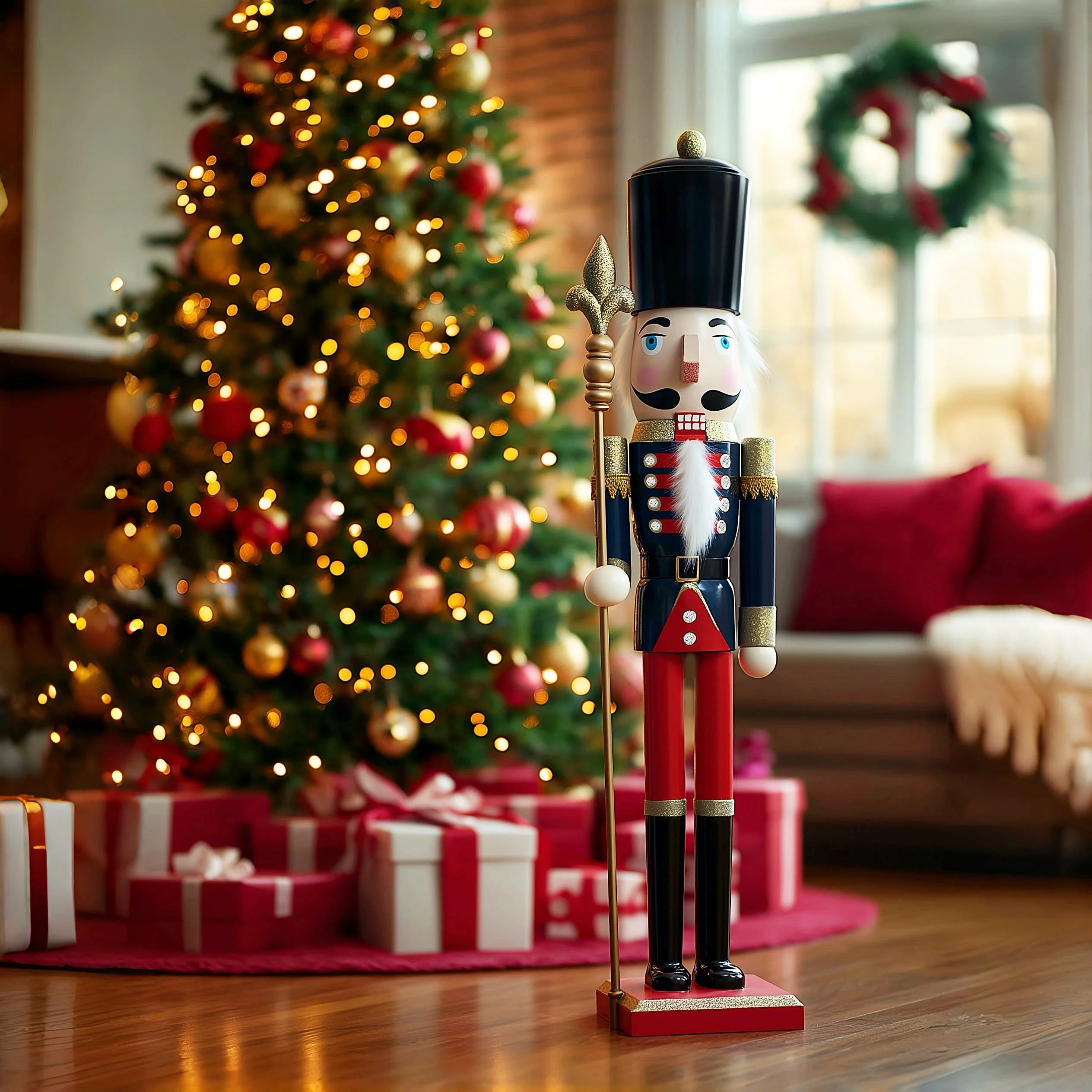 Modern 3ft Nutcracker Soldier Outdoor Christmas Statue Large Giant in STOCK for Christmas Decorations