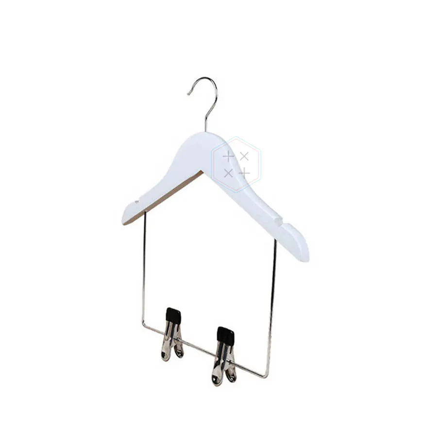 30 CM Natural Wood Durable Modern Clothing Hanger for Wardrobe Iron Single Tier Home Storage Organization