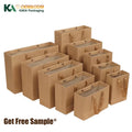 KAKA Custom Logo Eco-friendly Brown Kraft Paper Bag with Durable Ribbon Handles Luxury Retail Shopping Packaging Bags
