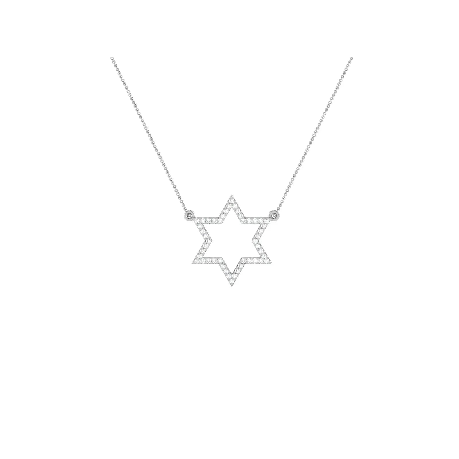 Religious 14K Yellow Gold Lab Grown Diamond Pave Set Star of David Pendant with Chain Necklace for Women IGI Certified 0.66ct