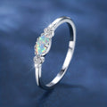 Minimalist Mother Daughter Gift Luxury Statement Trendy 925 Silver Opal Ladies pink Rings for Women