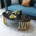 Light Luxury Coffee Tables Living Room Furniture Coffee Tables Combination Stainless Steel Circular Mirror Center Table