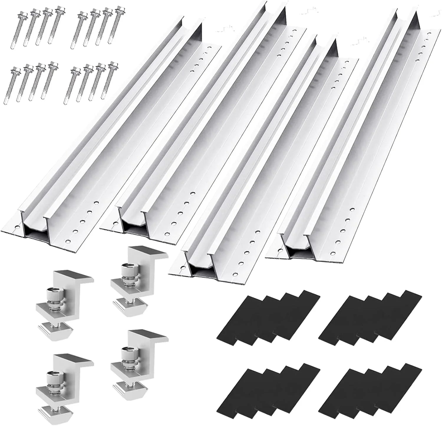 Mini Rails Roof Solar Panel Bracket Support Structures PV Module Installation for Rooftop