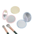 Double-Sided Flip Foldable Compact Mirror-Portable Round Plastic Makeup Mirror with Customizable Logo in 5 Colors for Gifts