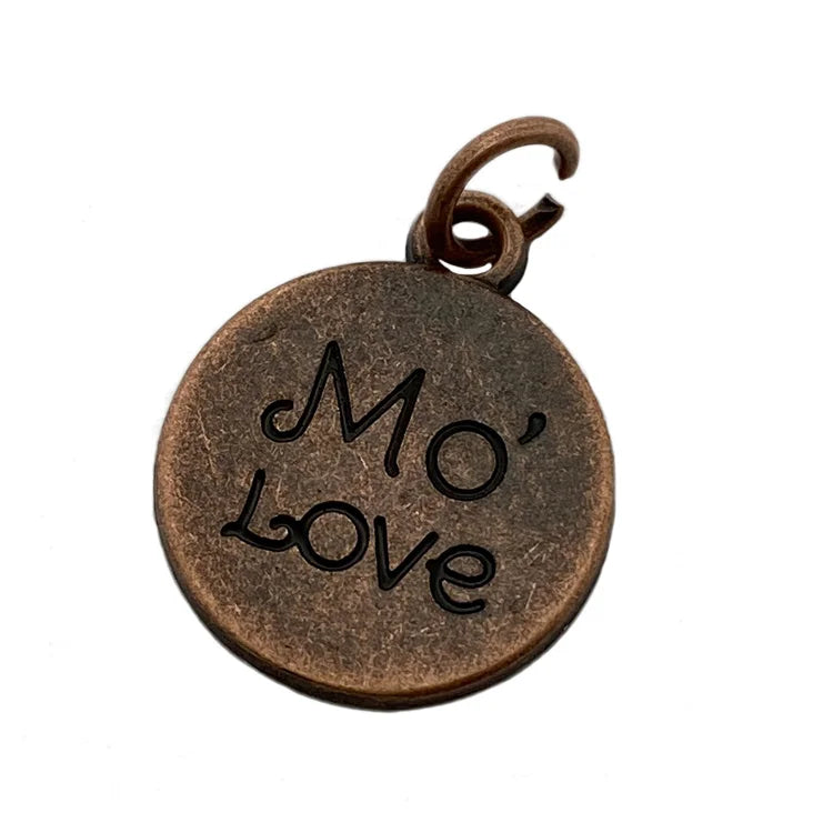 Antique Copper Retro Charms Small Custom Stamped logo Metal Jewelry Label MegaBDM