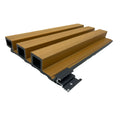 Large Quantity Stock Supply WPC Composite Cladding Wall Panels European Style Outdoor Waterproof Teak Color 3D Soundproof