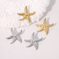 BM Hypoallergenic Earrings Ocean Beach Holiday Style Starfish Waterproof 18k Gold-plated Stainless Steel Earrings