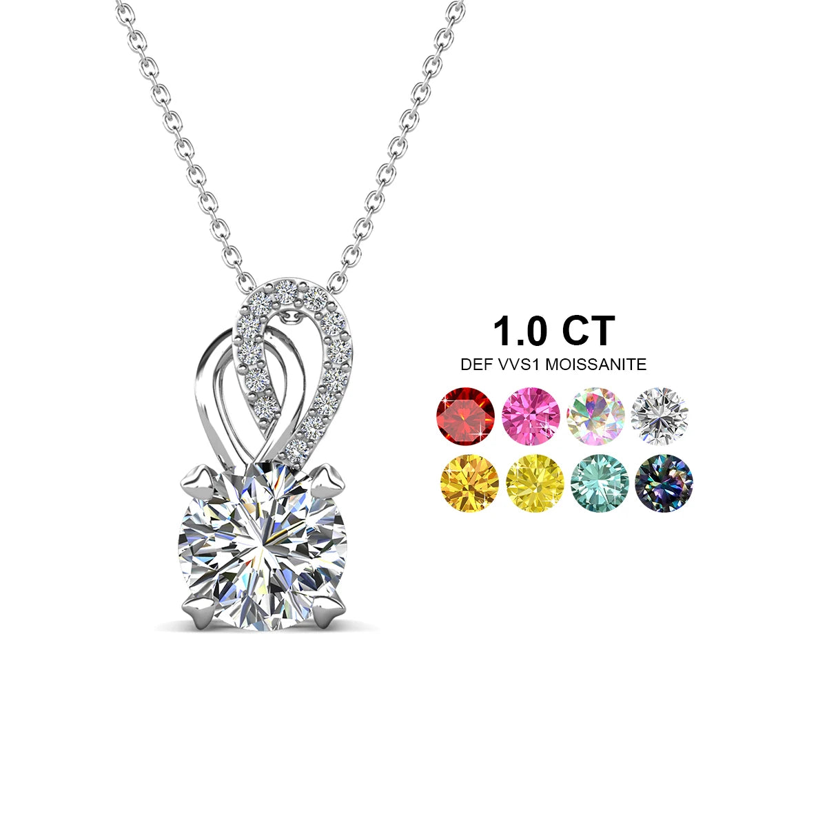 High Quality Colored Moissanite Diamond S925 18K Gold Plated Pink Heart Pendant Necklace Women Jewelry Destiny Jewellery