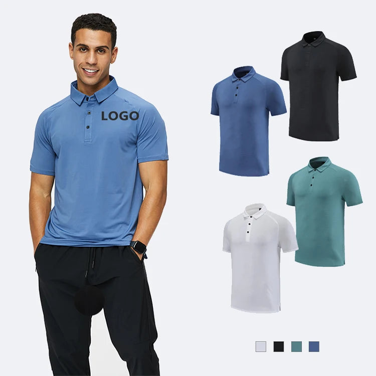 Sports Leisure Running T-Shirt Lapel Polo Shirt Quick-Drying Breathable Corporate Group Fitness  Uniform Short-Sleeved Top