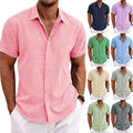 Wholesale High-quality Men's Loose Plain-colored Short-sleeved Shirts for Men for Beachwear Men's Short-sleeved Shirts MegaBDM