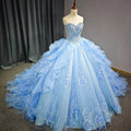 Jancember 6617 Elegant Blue Ball Gown Sweetheart Puffy Quinceanera Dresses