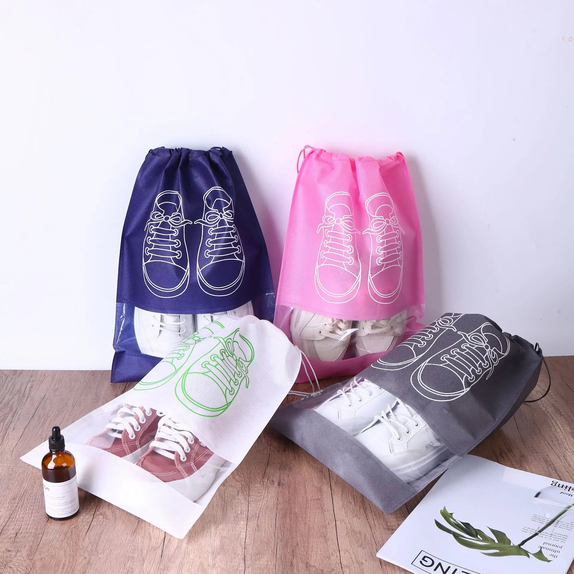 MU Traveling Shoe Storage Bag Dustproof Shoe Bag Non-woven Clothing Shoe Packaging Bag Dust Prevention
