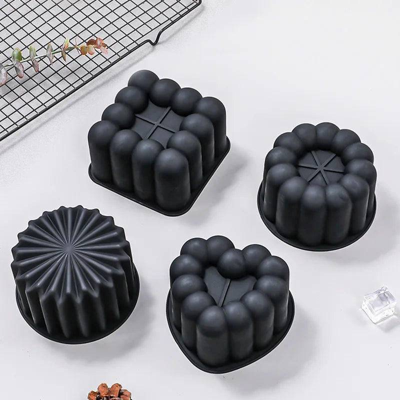 LifeTop Round Flower Heart Bubble Shape Cake Silicone Mold Chocolate Mousse Mould Soap Candle Gypsum Making Moulds