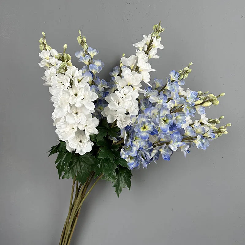 Real Touch Realistic Delphinium Latex Long Branch 3D Feel Polyester Ribbon Home Wedding Events Valentine's Day Modern Floral MegaBDM