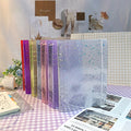 Mini Wavering Light Binder Cover Filling File Folder Loose Leaf Notebook Cover Closure Pvc 6 Hole Binder