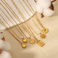18K Gold Stainless Steel Necklace Rose Girl Head Round Brand Pendant Fashion Power Necklace