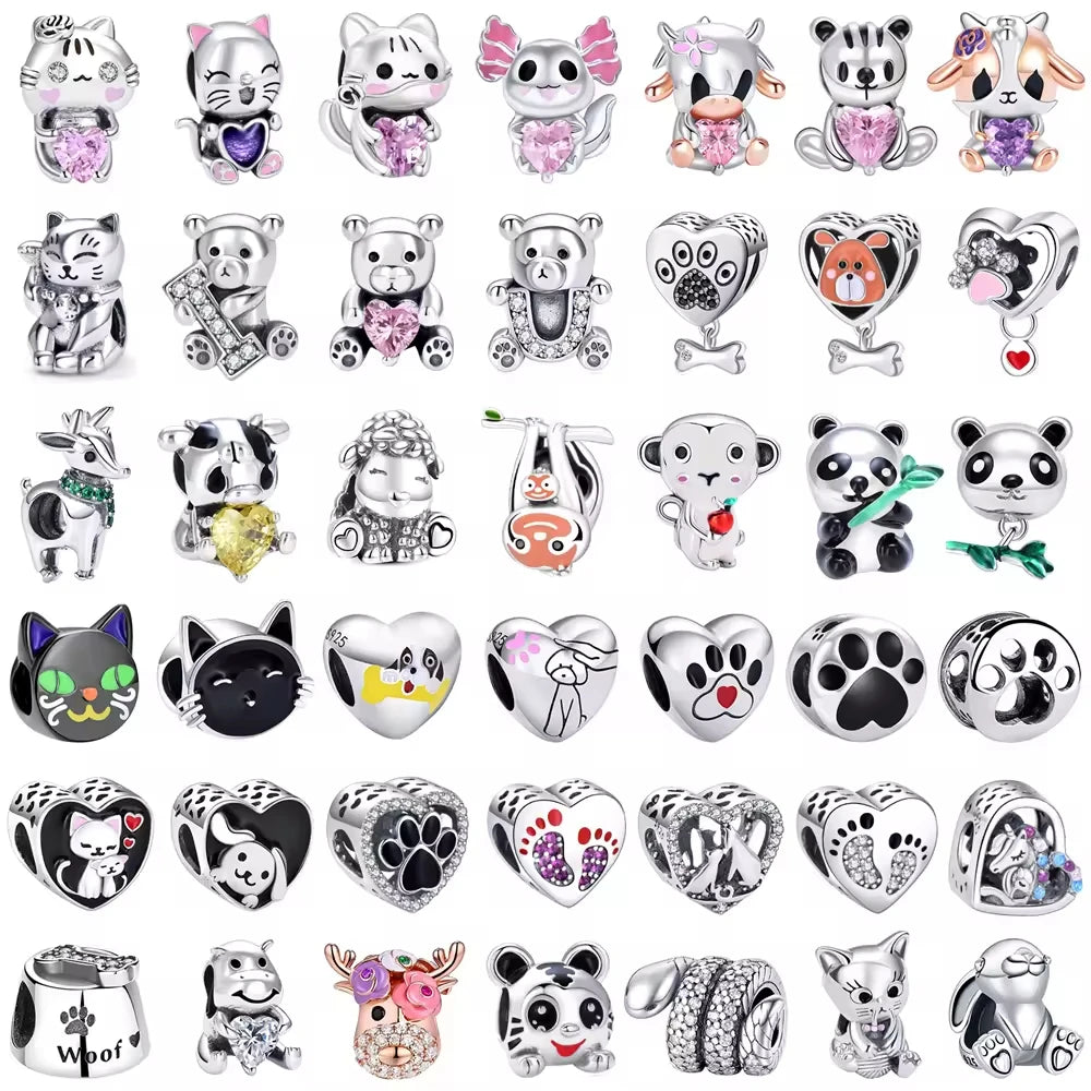 Factory Wholesale Brass Silver Plated Puppy Dog Charm Dolphin Bead for Diy Bracelet Pendant Gift Fashion Bracelet Accessories