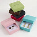 Custom logo 9*9cm Jewelry Packing Lid Boxes Luxury Packing for Jewellery Necklace Earrings Rings Box With Foam