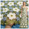 YX1256 2026 Pastoral Style Florals and Leaves Embroidered Fabric for Tablecloths Water Soluble Floral Lace Embroidery Fabric MegaBDM