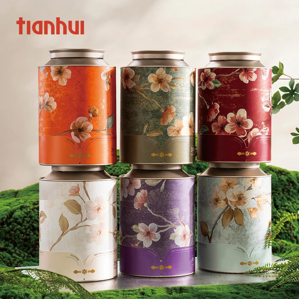 Tianhui Big Airtight Tins Storage Big Container for Loose Tea Storage Jars