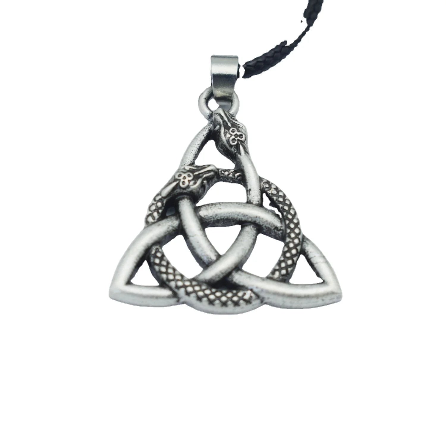 Vintage Gothic Eternity Knot Amulet Rune Snake Pendant Necklace Viking Punk Style Norse Runic Necklace Jewelry
