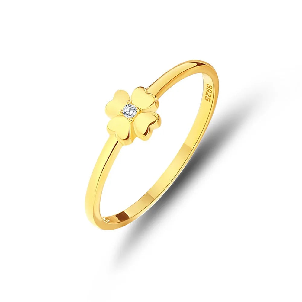 New Design 925 Sterling Silver Jewelry Engagement Gold Flower Mossanite Diamond Rings for Women's Party Anniversary