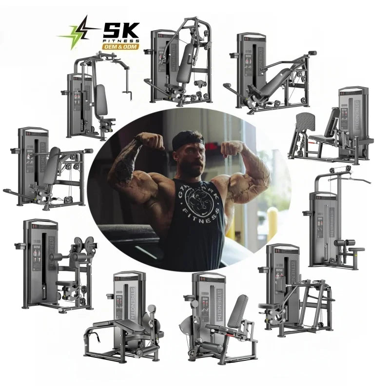 SK Commercial Gym Equipment Full Set Pin Loaded Strength Training Machine Series Chest Press Lat Pulldown Fitness Center OEM