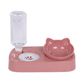 Detachable W/ Stand Tilted Raised Cat Food Water Two Bowl Set With Automatic Water Dispenser Feeder Kitten Drinker