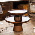 Natural Acacia Wood Cake PlateLong Lasting Wood Cake Stand Wood Cake Riser with High Leg Design Space Saving Footed Cake Tray