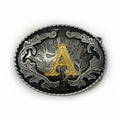 New Design Western Belt Buckle Initial Letters ABCDEFG to Z Cowboy Rodeo Belt Buckle for Men Women Cowboy Cowgirl