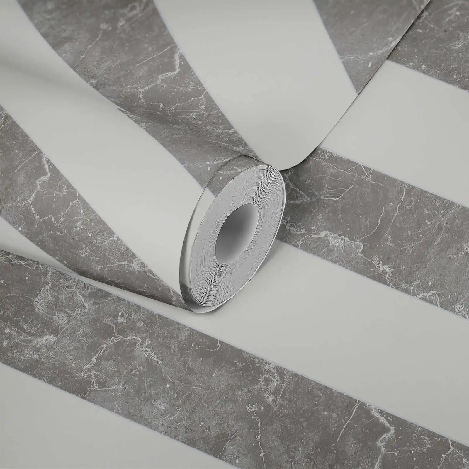 Modern Marble Grey White Silver Non Woven Vinyl Wallpaper Rolls Mould-Proof Bathroom Use 1005x0.53m Highly Entertainment