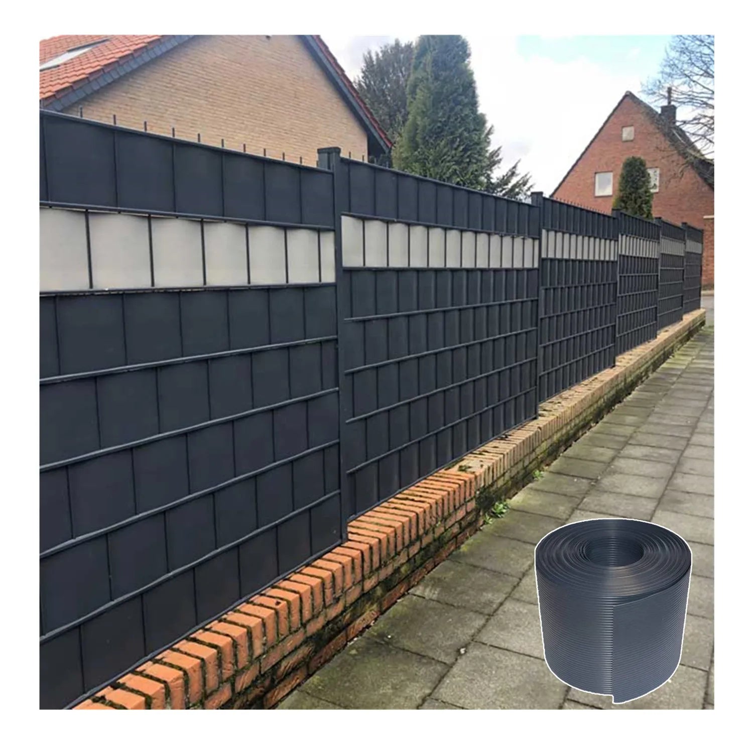 Easy Installation 19cm*26m PP Tape Waterproof Privacy Hard PVC Strip Screen Fence for Garden Fence Decoration