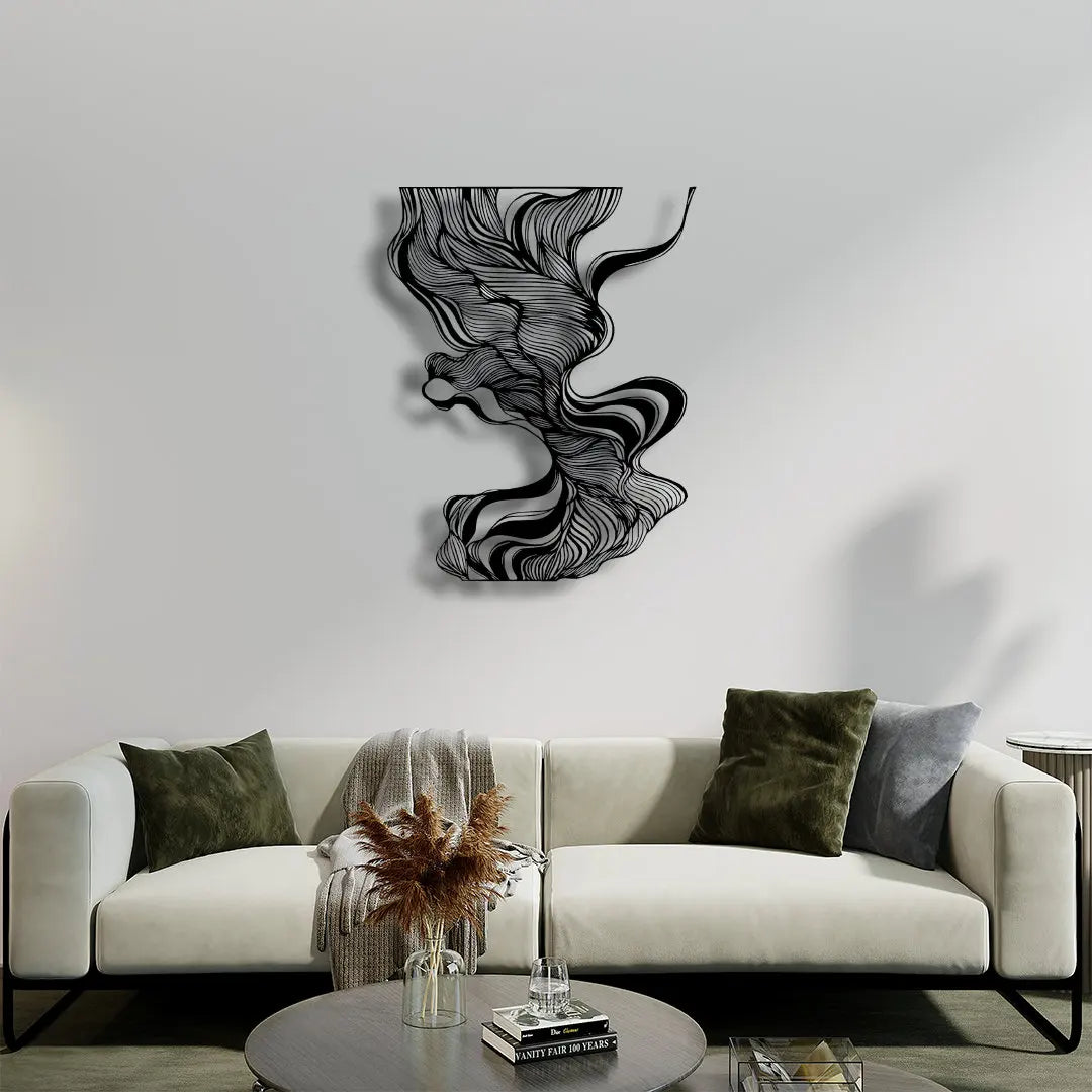 Black Gold Silver White and Copper Metals Abstract Geometric Line Art Luxury Wall Decor Modern Entryway Wall Sculpture