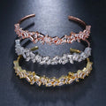 MOQ 2pcs Wholesale Cubic Zirconia Crystal Open Wedding Bridal Bangles
