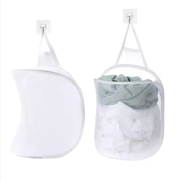 Hanging Laundry Basket Slim Laundry Hamper Bag With Handles Portable Hanging Closet Hamper
