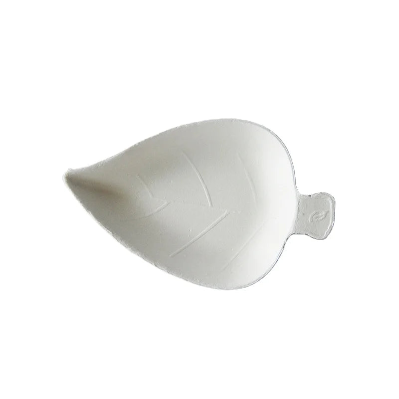 Eco-friendly Tear Drop Mini Appetizer PlatesCompostable White Bagasse Spoons Small Catering Dessert Tasting Cups