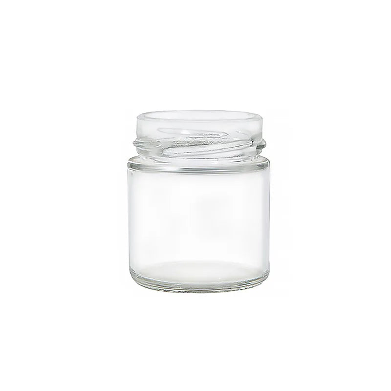 Wholesale Large Clear 180ml 6oz Glass Bottle Ergo Jar with Black Metal Lid for Food Storage Honey Sauce Canned Food